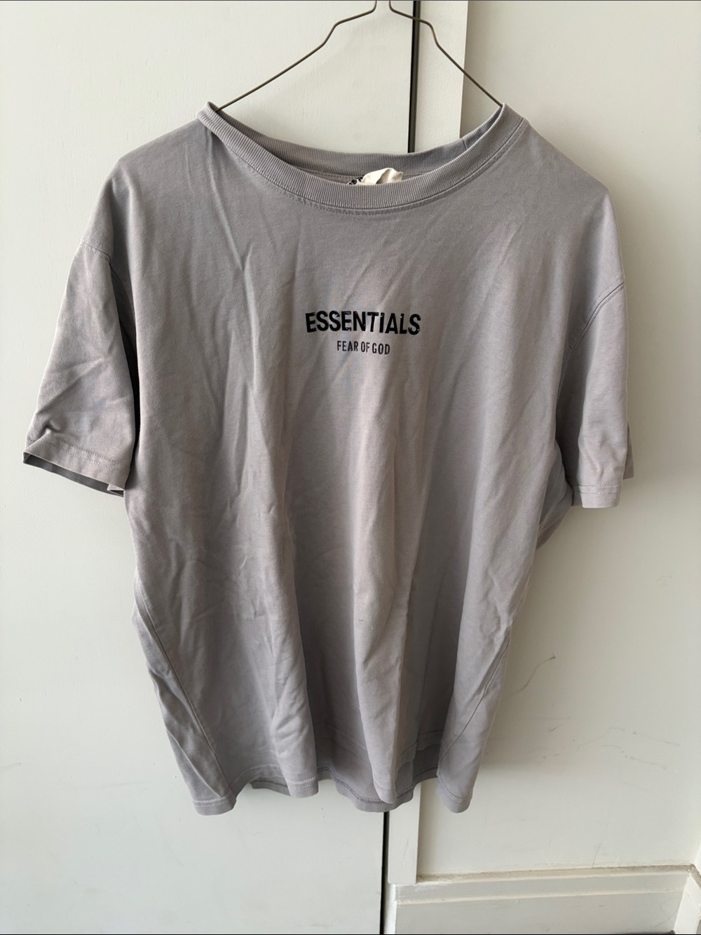 Essentials Short Sleeve Logo Tee in Light Gray